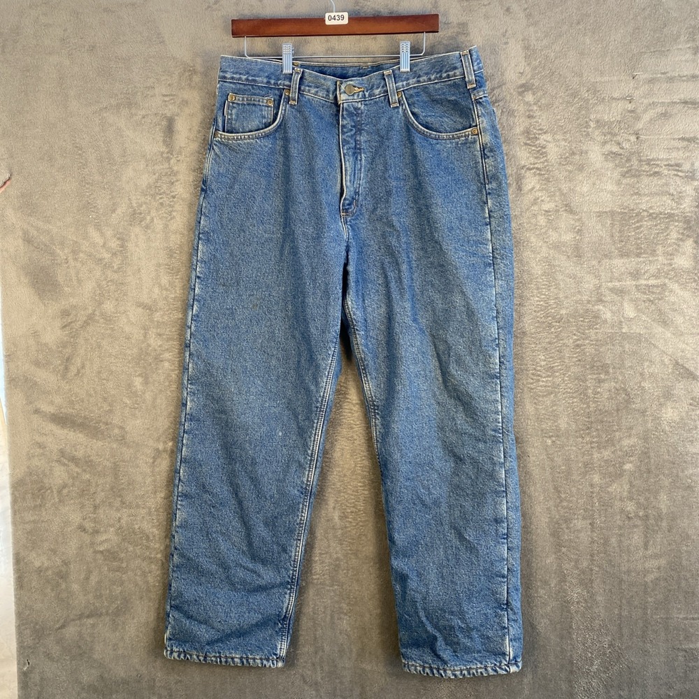 Carhartt fleece lined insulated jeans relaxed fit 36w 30L